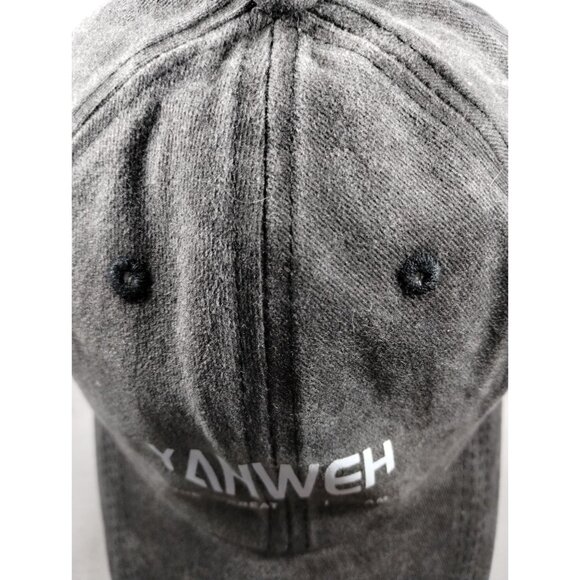 Yahweh The Great I Am Baseball Cap Religious Christian Charcoal Black Gray Hat - Picture 5 of 6